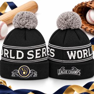 Brewers 2026 World Series Champions Locker Room Knit Hat3